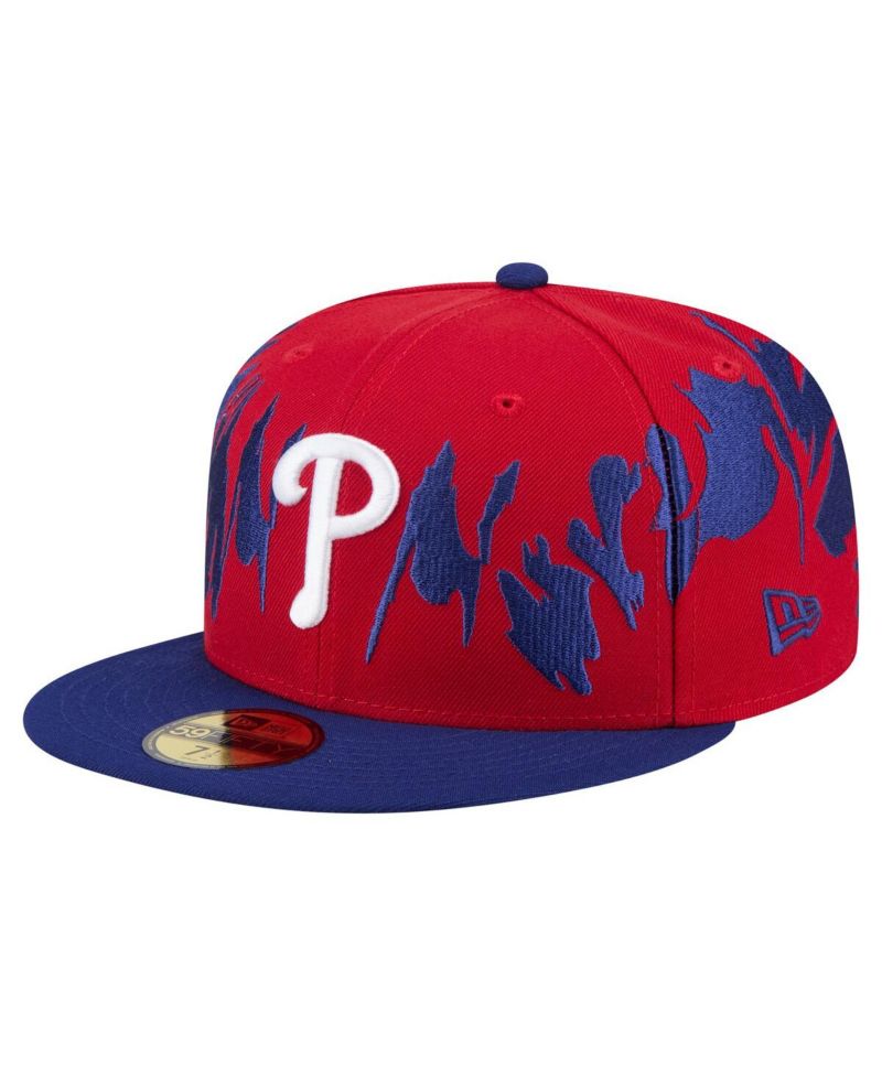 Men's Red/Royal Philadelphia Phillies Retro Pattern 59FIFTY Fitted Hat