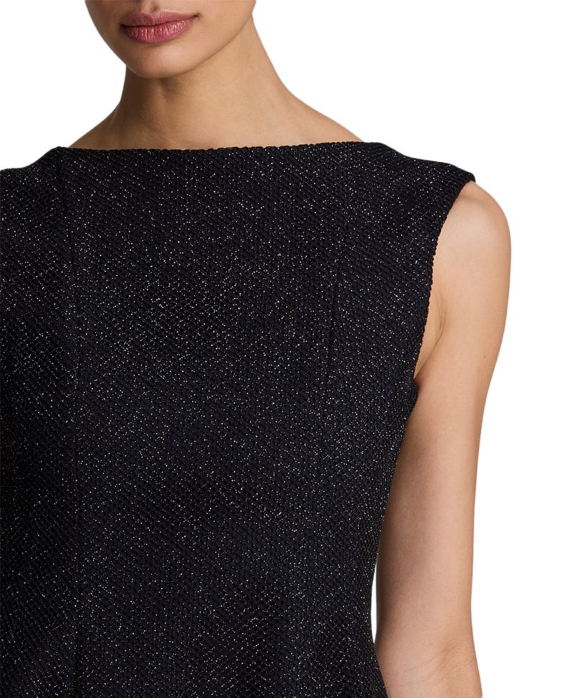 Women's Boat-Neck Scoop-Back Tweed Mini Dress