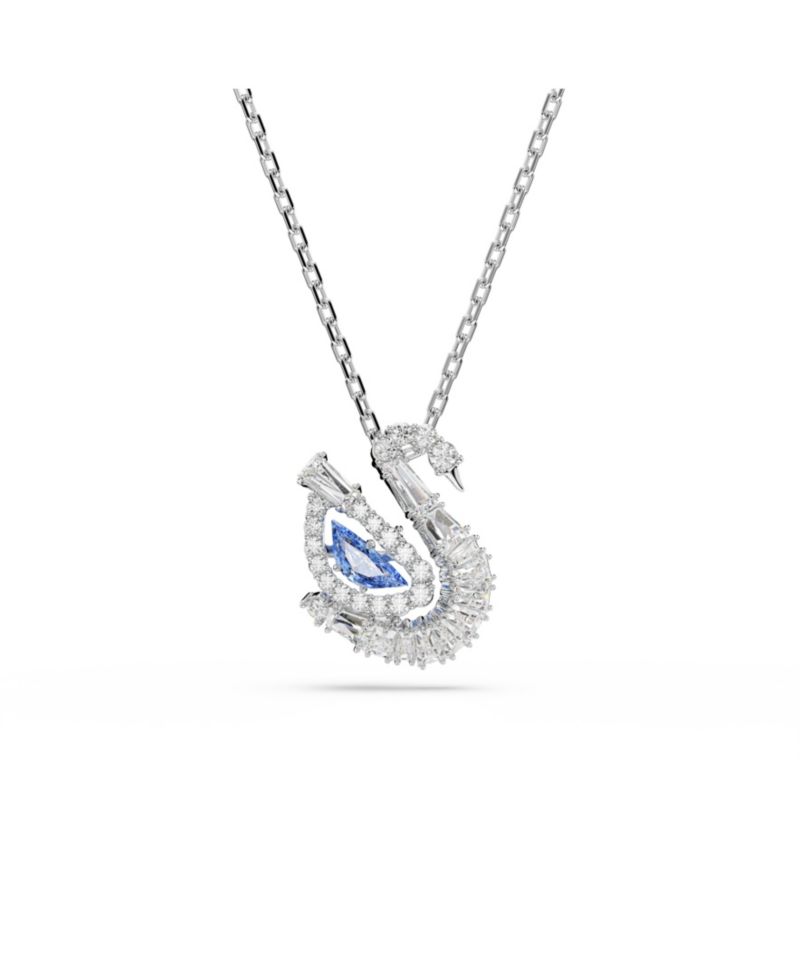 Swan Rhodium Plated Pendant Necklace