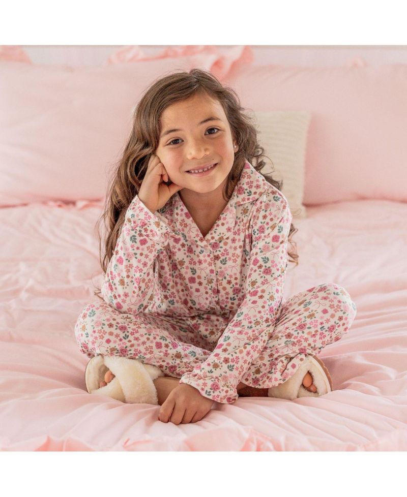 Little Girls Berry Floral Lounge Set
