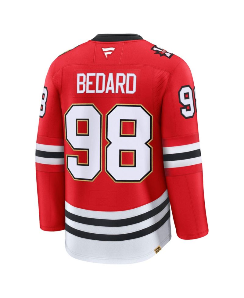 Men's Connor Bedard Red Chicago Blackhawks Centennial Premium Jersey