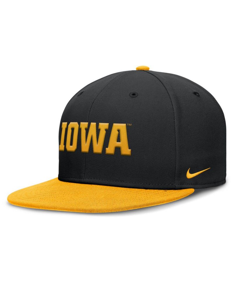Men's Black/Gold Iowa Hawkeyes Two-Tone Primetime Performance Fitted Hat