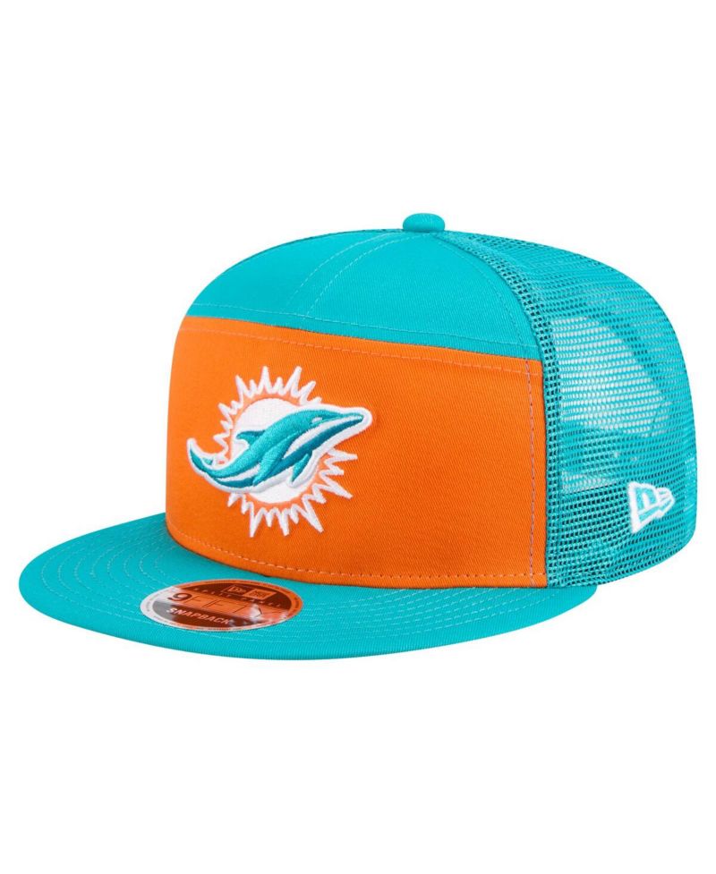 Men's Orange/Aqua Miami Dolphins Outdoor Split Panel 9FIFTY Snapback Hat