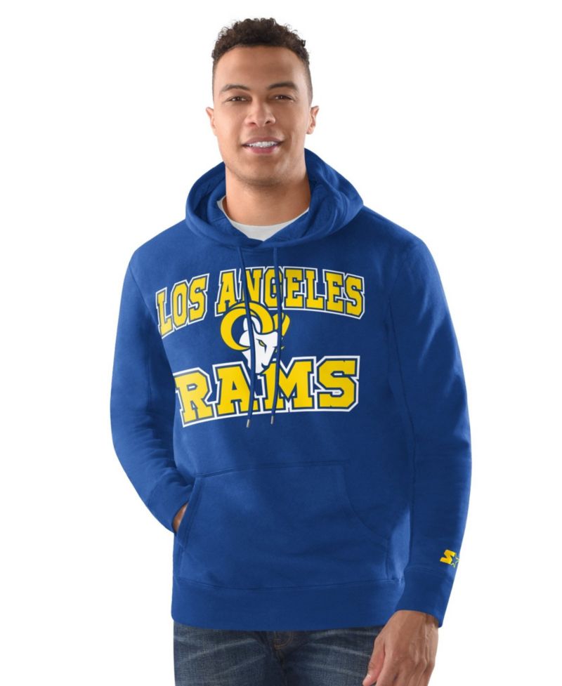 Men's Royal Los Angeles Rams Hoodie and Cuffed Knit Hat Combo Pack