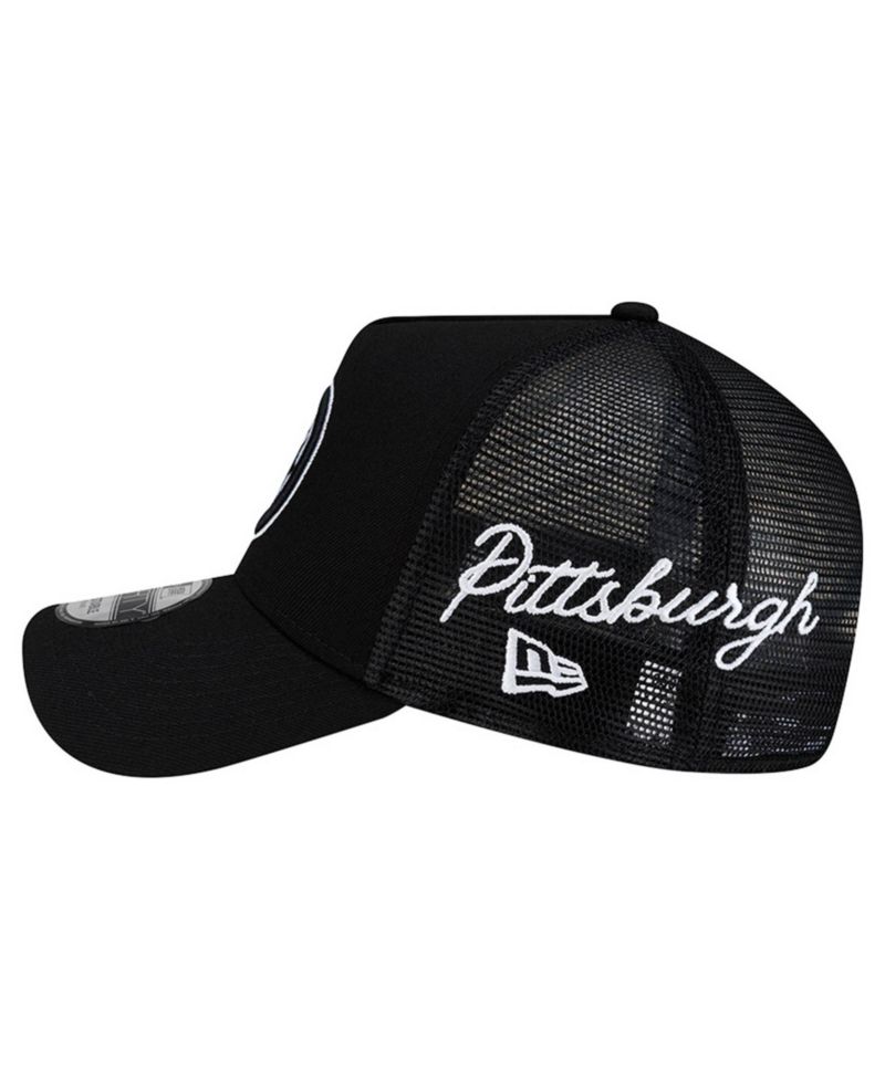 Men's Black Pittsburgh Steelers City Script 9FORTY A-Frame Adjustable Hat