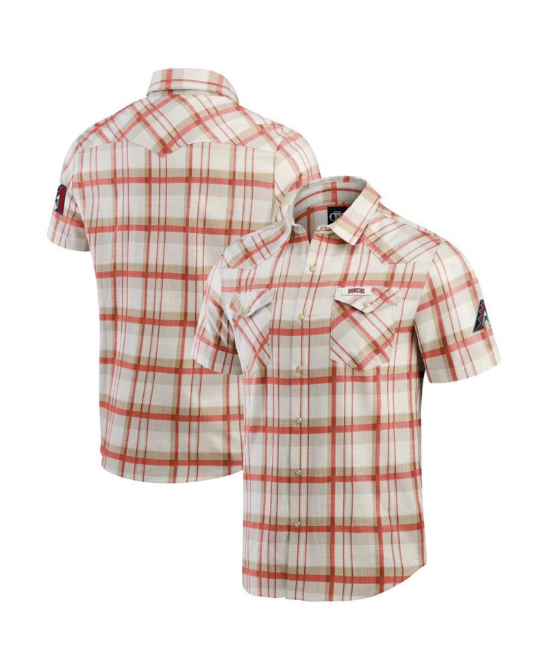 Men's Red Arizona Diamondbacks Plaid Full-Snap Shirt
