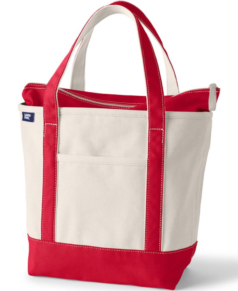 Medium 5 Pocket Zip Top Canvas Tote Bag