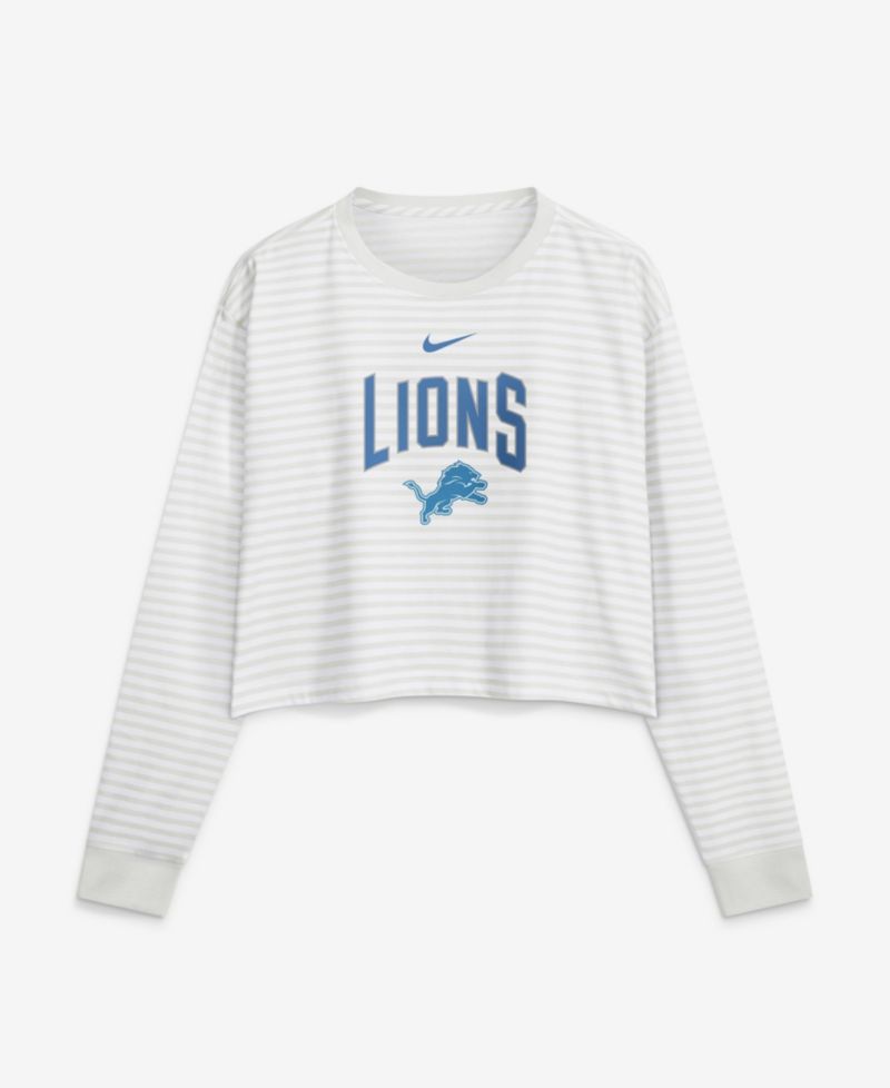 Women's Detroit Lions Primetime Loose-Fit Dropped-Shoulder Crop Top