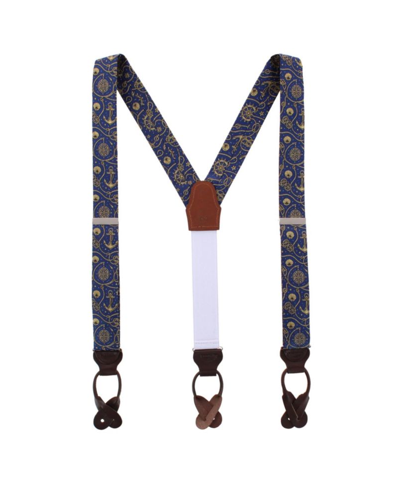 Silk Novelty Leather Button End Suspenders