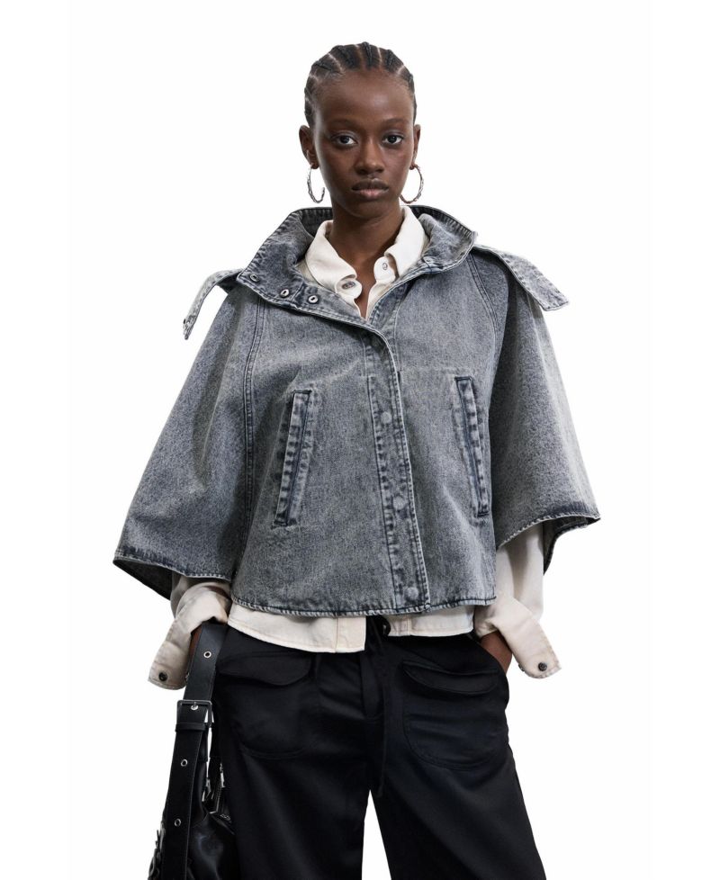 Women's Poncho denim 100% cotton
