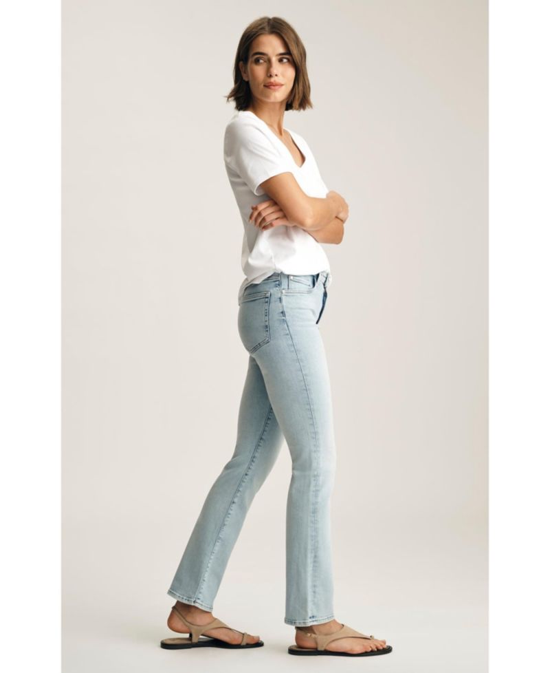 Women's New York High Rise Straight Leg In Lt Brushed Classic Blue