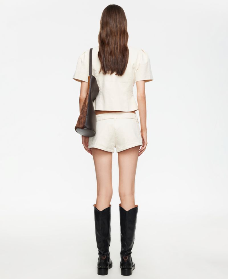 Women's Cropped Short-Sleeve Blouse
