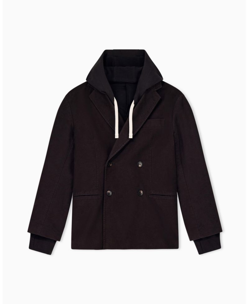 Men's Crossover Double Breasted Blazer Hoodie