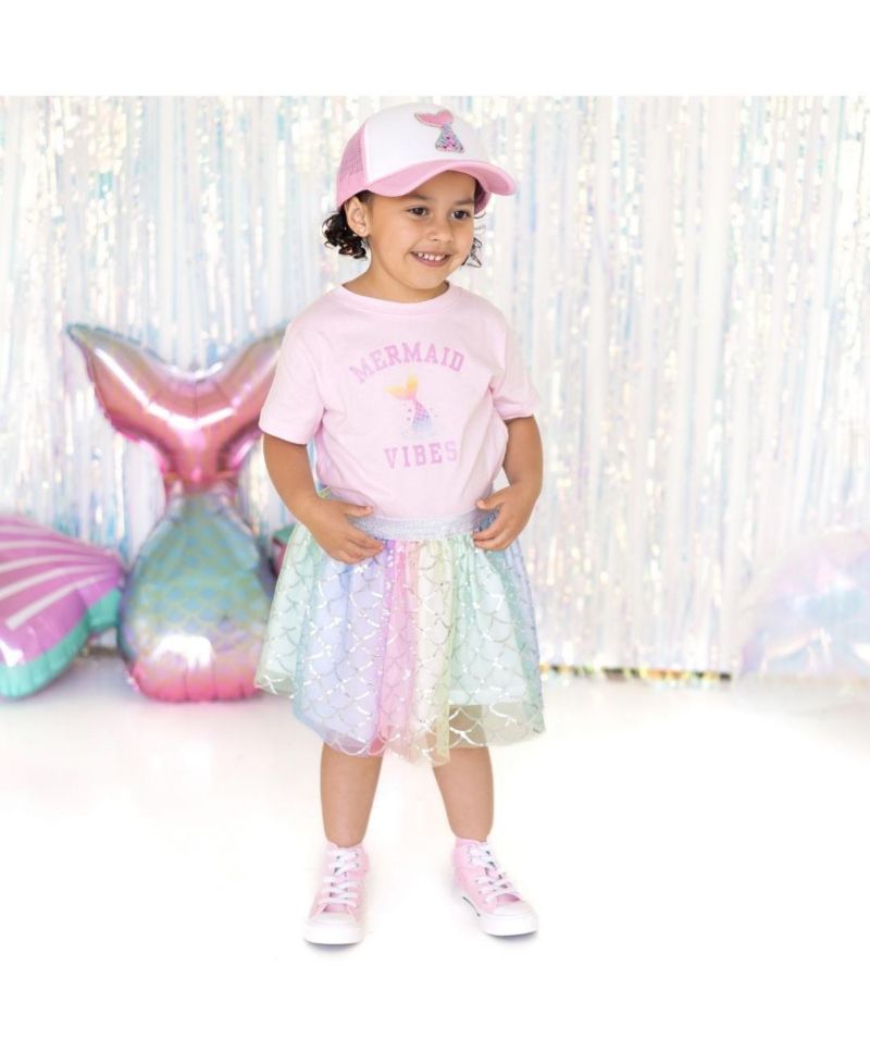Little and Big Girls Rainbow Mermaid Tutu Skirt