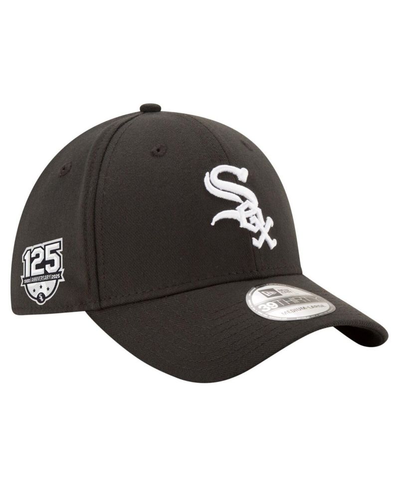 Men's Black Chicago White Sox 125th Anniversary 39THIRTY Flex Hat