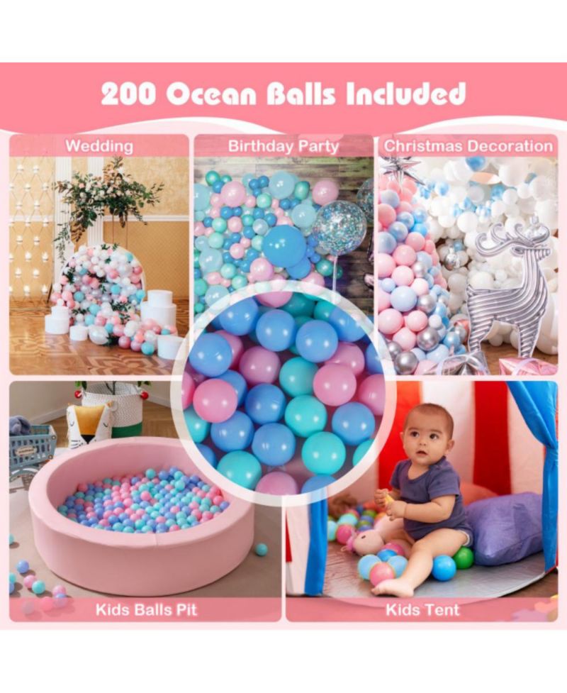 42.5 Inch Round Foam Ball Pit with Washable PU Cover