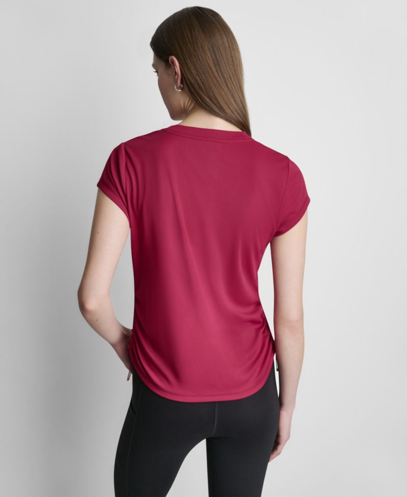 Women's Ruched Side Seams V-Neck Tech T-Shirt