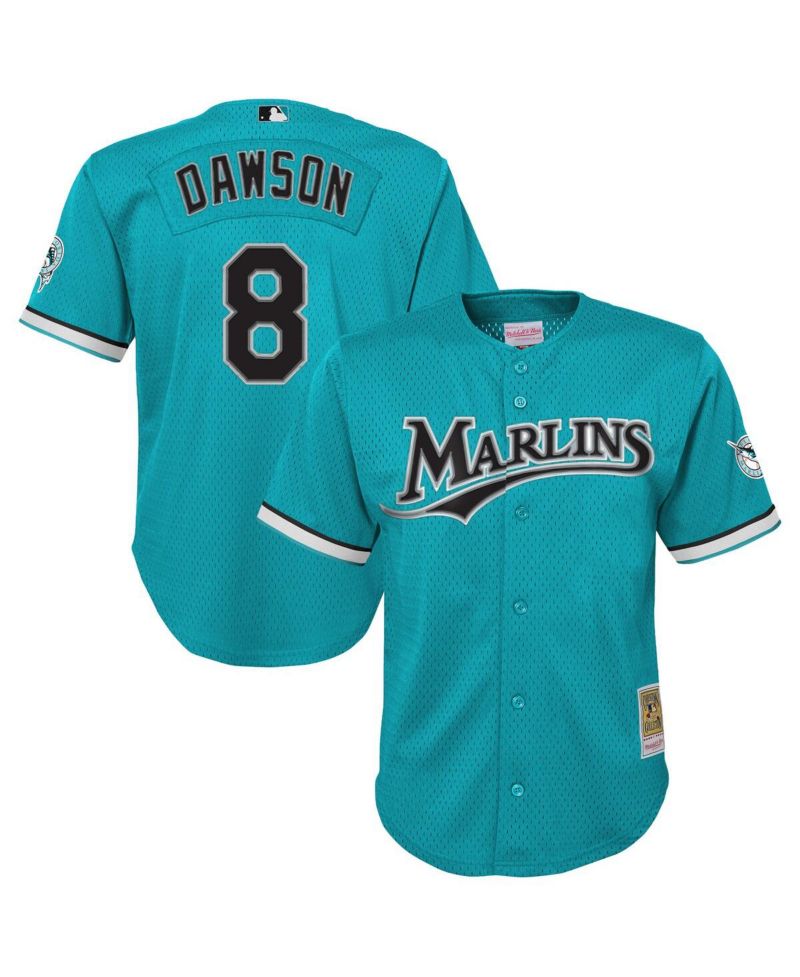 Big Boys and Girls Andre Dawson Teal Florida Marlins Mesh Batting Practice Replica Jersey
