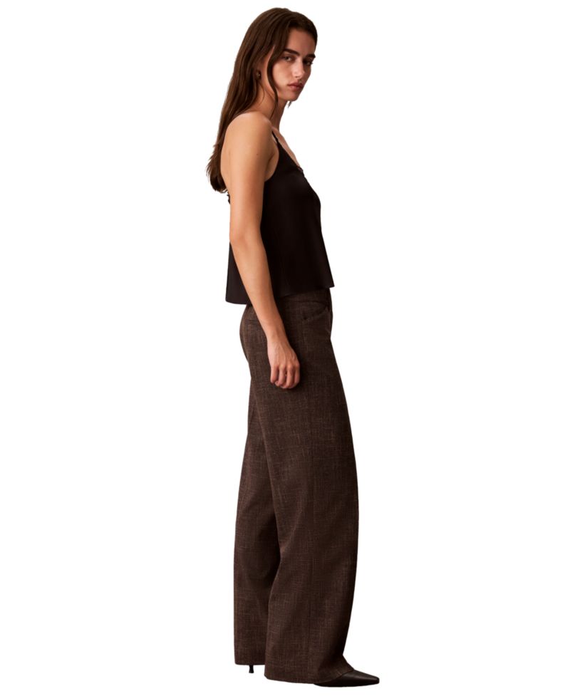 Women's Windowpane High-Rise Wide-Leg Pants