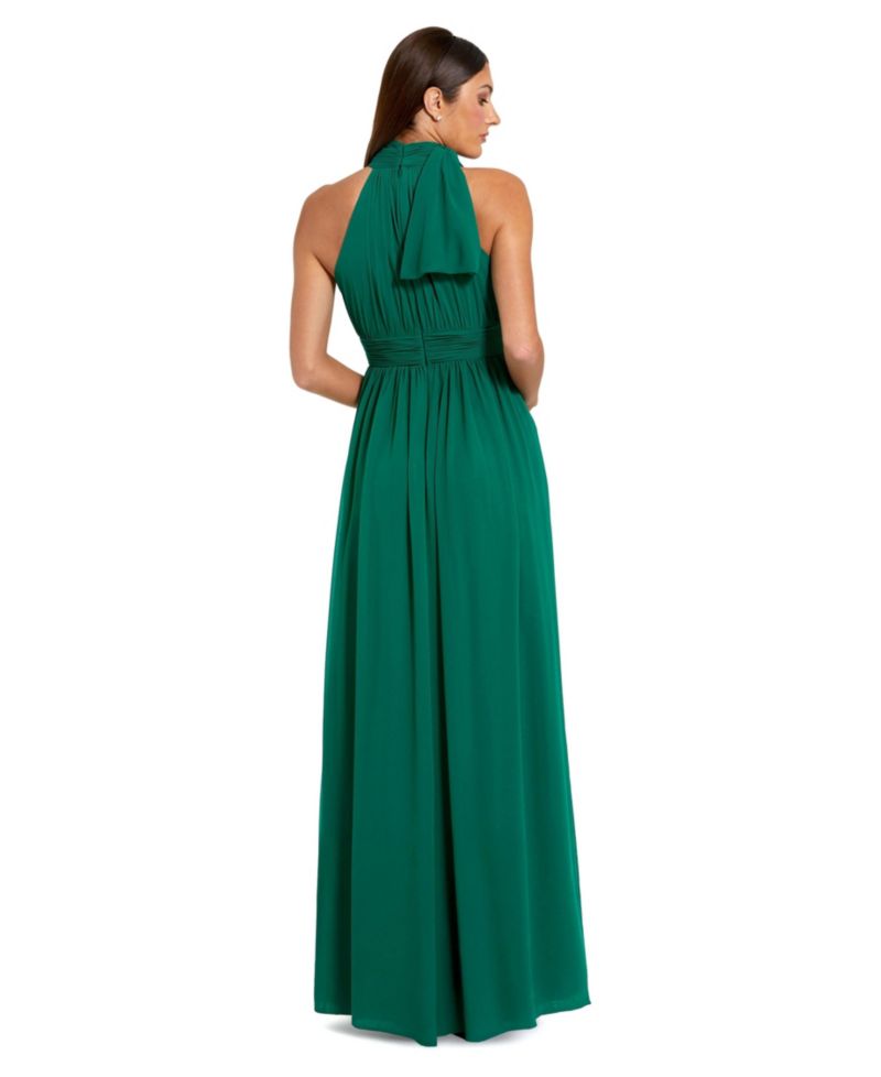 Women's A Line Chiffon Halter Neck Evening Gown