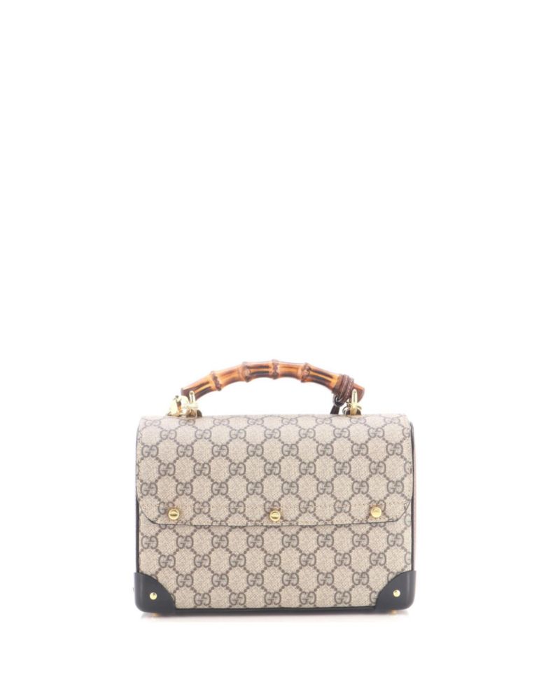 Small Padlock Bamboo Shoulder Bag GG Coated Canvas