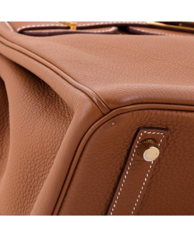 Pre-Owned HERMES Pre-Owned Hermes Birkin 30 Handbag Brown Togo with Gold Hardware