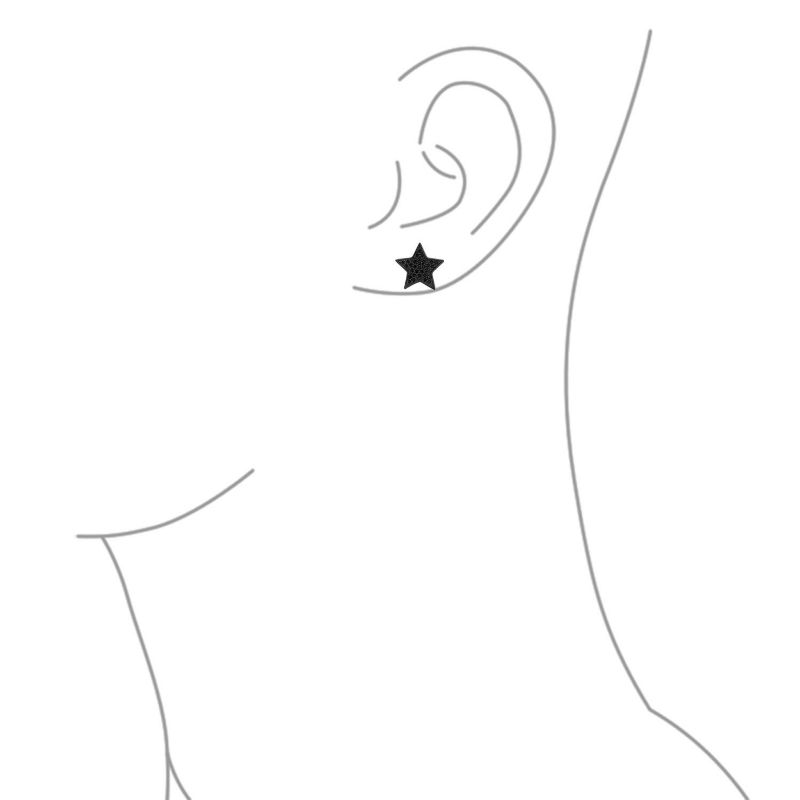 Patriotic Rock Star Sparkling Cubic Zirconia Micro Pave CZ Stud Earrings Sterling Silver