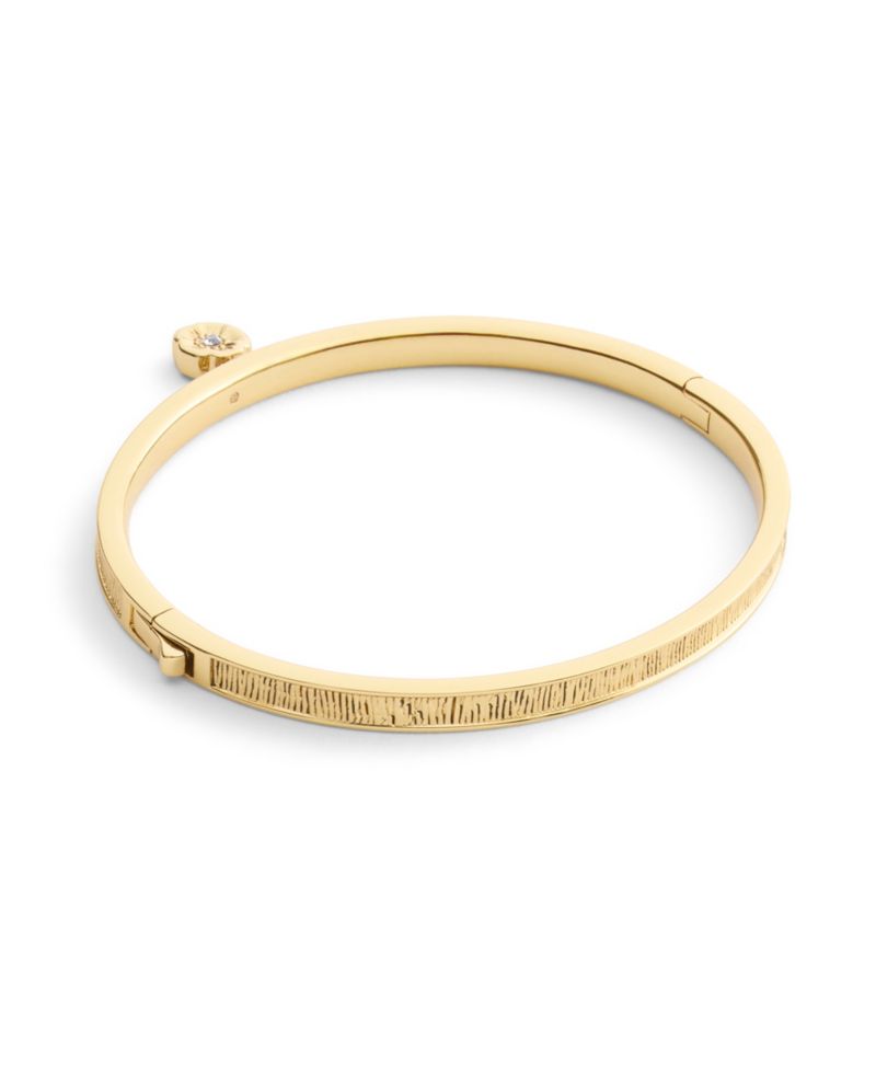 Gold Plated Tea Rose Charm Bangle Bracelets