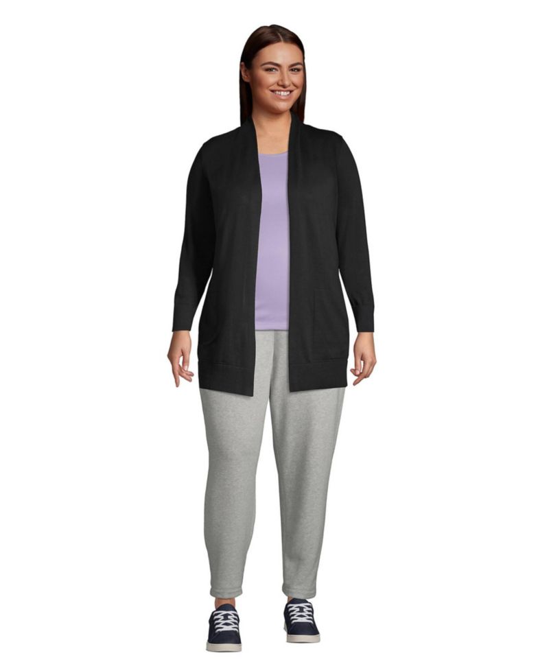 Plus Size Long Sleeve Open Long Cardigan Sweater