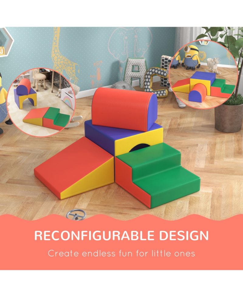 Soozier 4 Piece Climb and Crawl Activity Play Set Soft Secure Foam Playset