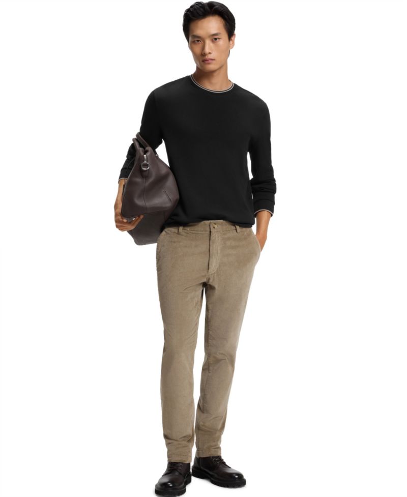 Men's H-TALLEY 10 Long-Sleeve Waffle-Knit Crewneck T-Shirt