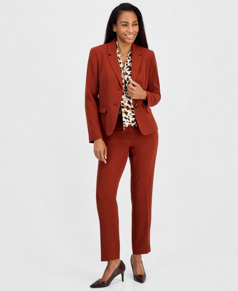 Women's Tie-Neck Satin Animal-Print Blouse