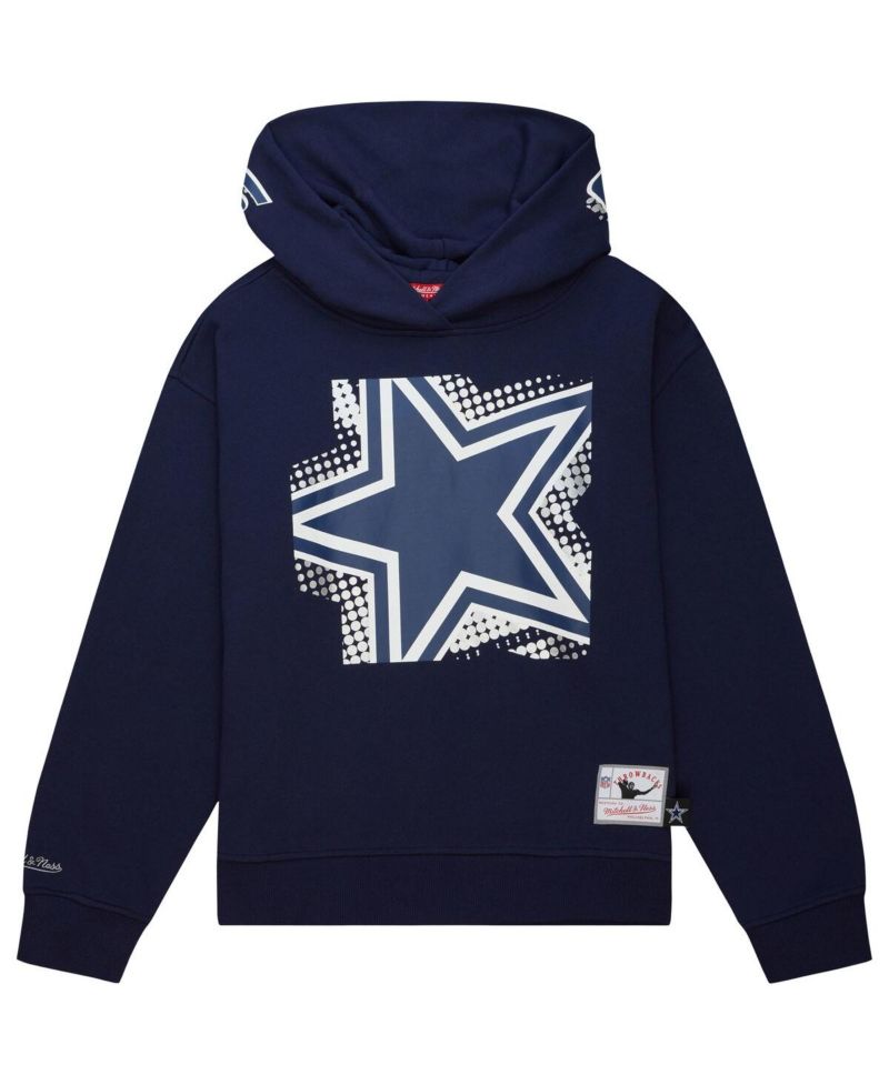 Women's Navy Dallas Cowboys Gridiron Classics Big Face 7.0 Pullover Hoodie