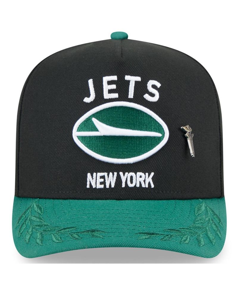 Men's Black/Green New York Jets 2025 NFL Draft On Stage A-Frame 59FIFTY Fitted Hat