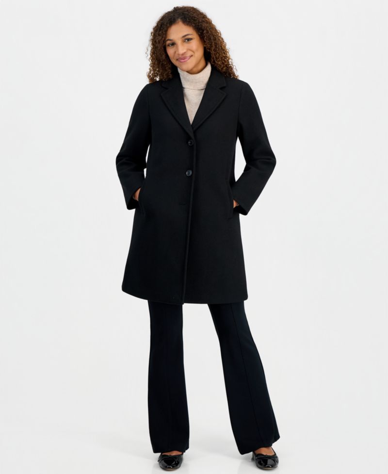 Women's Single-Breasted Herringbone Walker Coat, Created for Macy's