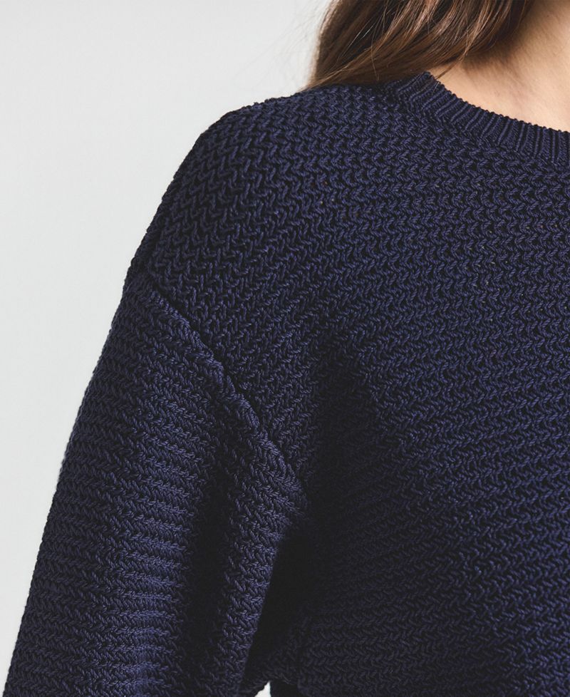Women's Madison Mesh Knit Puff-Sleeve Sweater