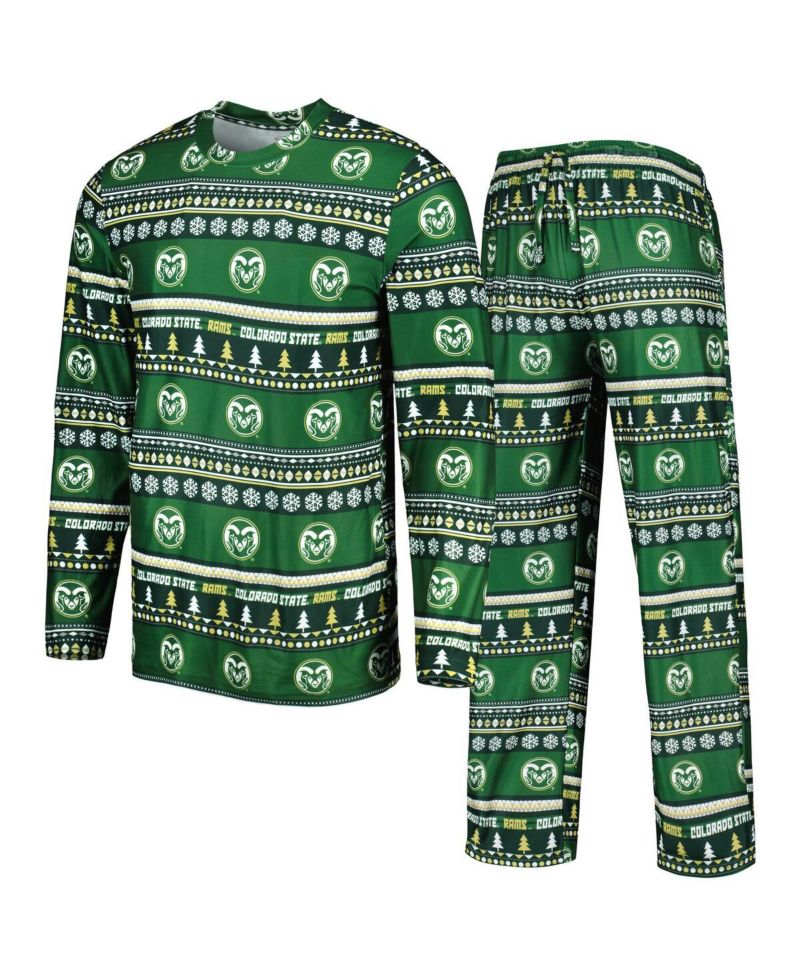 Men's Green Colorado State Rams Swivel Long Sleeve T-shirt and Pants Sleep Set