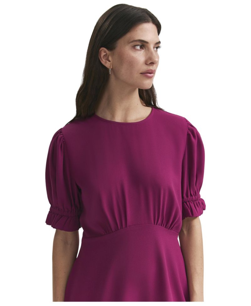 Women's Mela Chiffon Midi Crew-Neck Dress