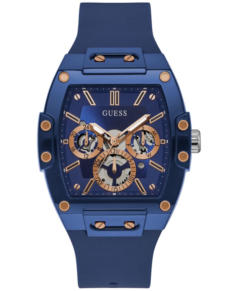 Men's Blue Silicone Strap Watch 43mm