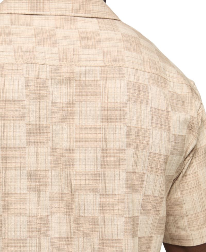 Men's Checkered Untuck Camp Collar Shirt