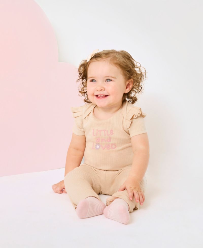 Baby Girls' Flared Leg Pants, 2-Pack Set