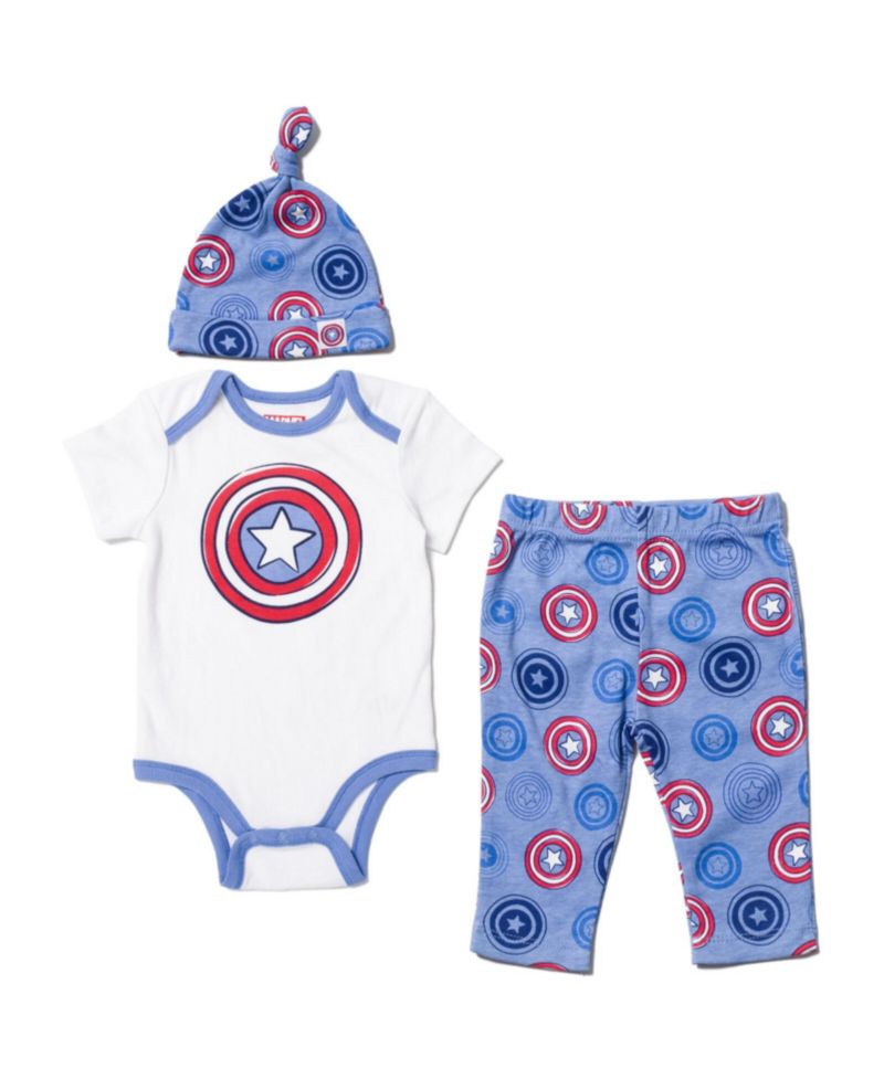 Baby Boys Bodysuit Pants and Hat 3 Piece Outfit Set