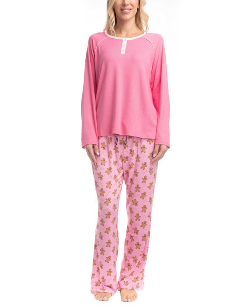 Cherry Merry Henley PJ Set