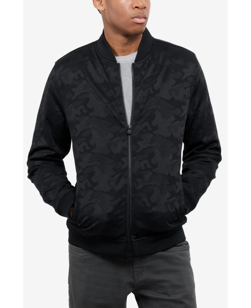 Men's Jacquarded Camouflage Bomber Jacket
