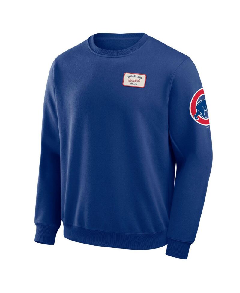 Darius Rucker Collection by Men's Royal Chicago Cubs Washed Crew Neck Pullover Sweatshirt