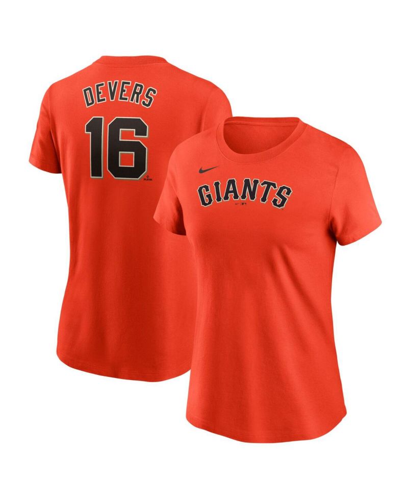 Women's Rafael Devers Orange San Francisco Giants Name & Number T-Shirt