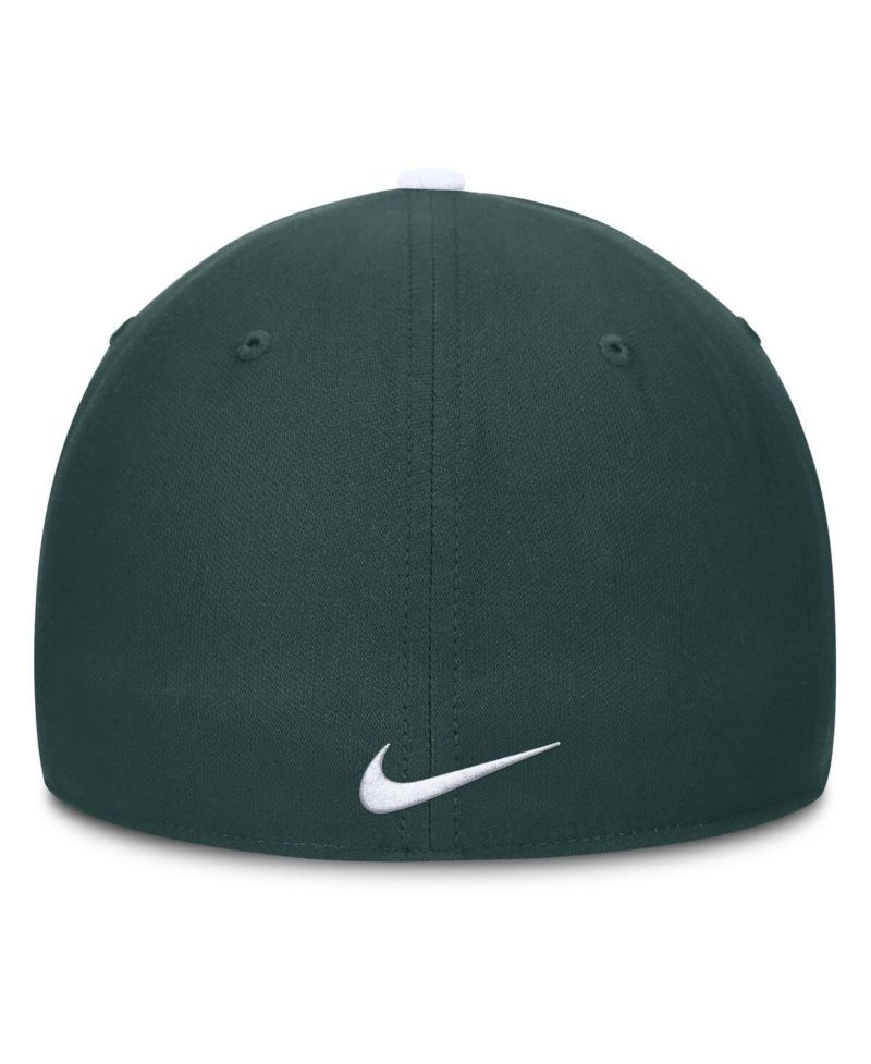 Men's White/Green Michigan State Spartans 2025 Sideline Rise Local Performance Flex Hat