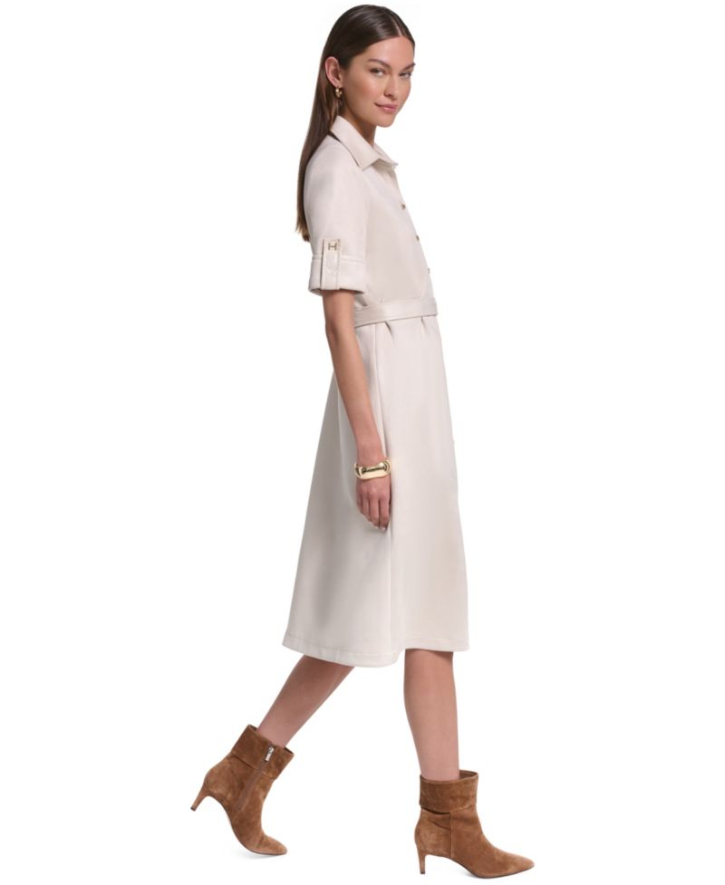 Women's Belted Midi Dress