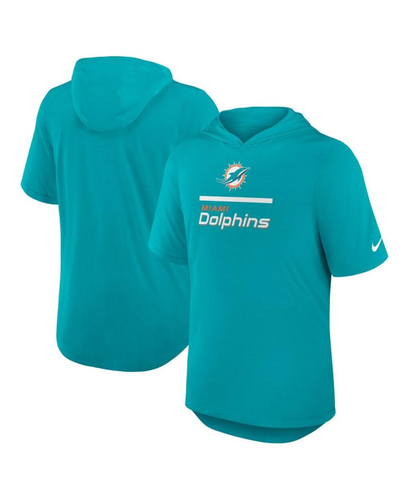 Men's Aqua Miami Dolphins Lockup Tri-Blend Hoodie T-Shirt