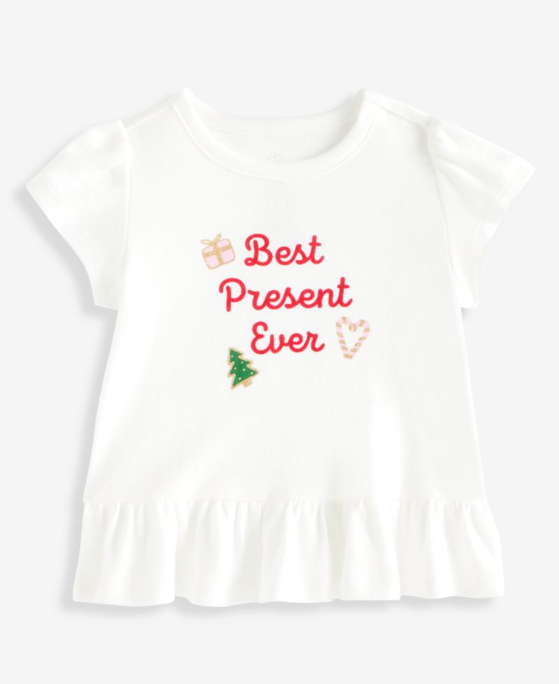 Baby Girls' 3M-24M Mix & Match Short-Sleeve Best Present Ever Peplum Top